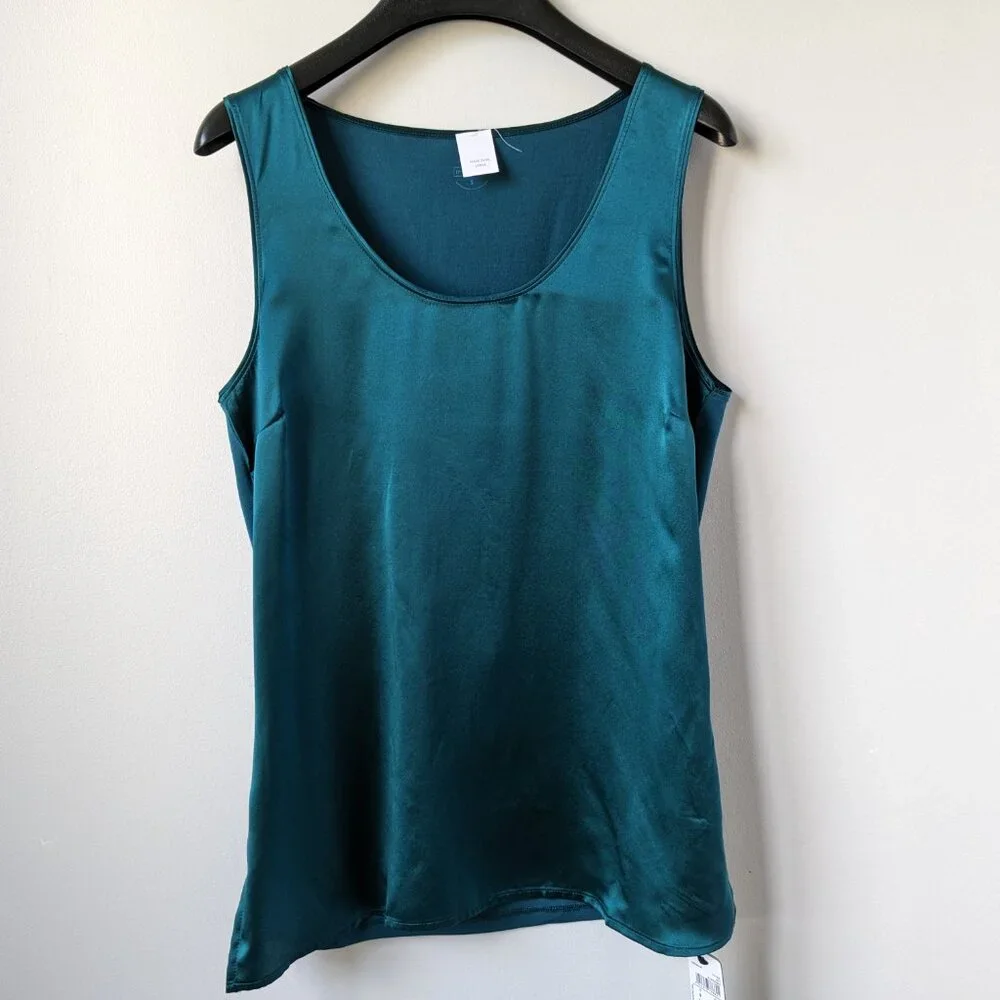 NWT Bundle of 2 intimissimi Silk Modal Tanks in Evergreen and Ribbon Red, size S - Picture 2 of 12